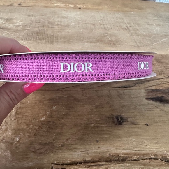 💖 HUGE Dior pink/lilac Linen Ribbon ~ 3/4 “ 60 m ~ NEW!~Authentic 💖 - Picture 1 of 6